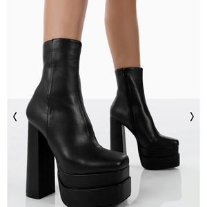 Public Desire SUPINE Black Platform Boot